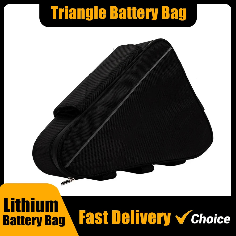 36V 48V 60V 72V Electric Bicycle Triangle Battery Bag Black Frame 250326