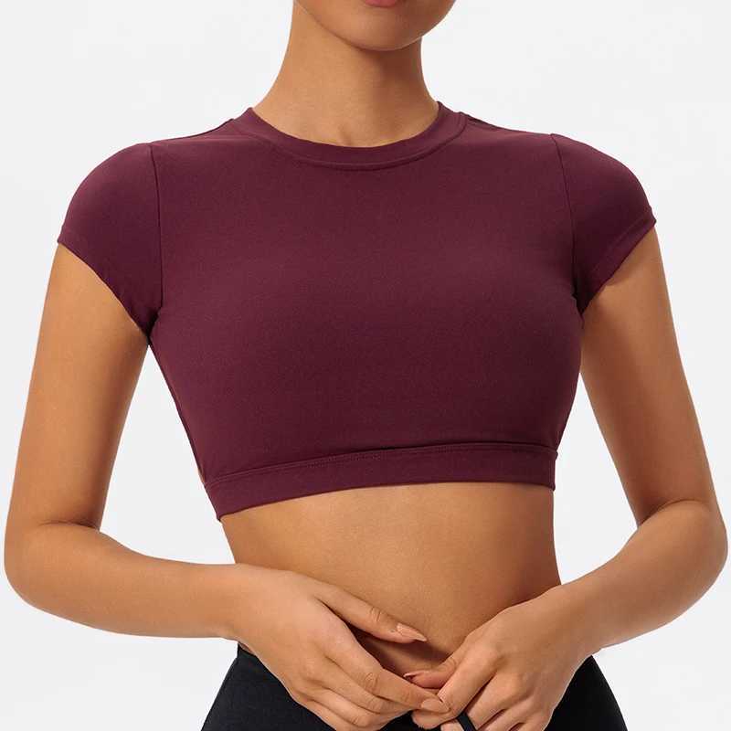 Ctenkevet sports short top womens fitness shirt yoga clothes womens gym training clothes crop top beautiful back T-shirt W250326