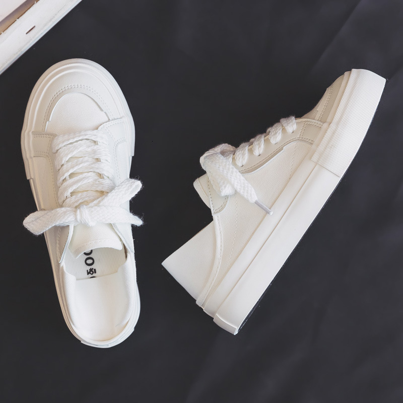 Designer Shoes DDOO Red Half Slippers Two Wear Women's Spring 2025 New Style One Step Lazy Board Cloth Shoes Ball White Shoes