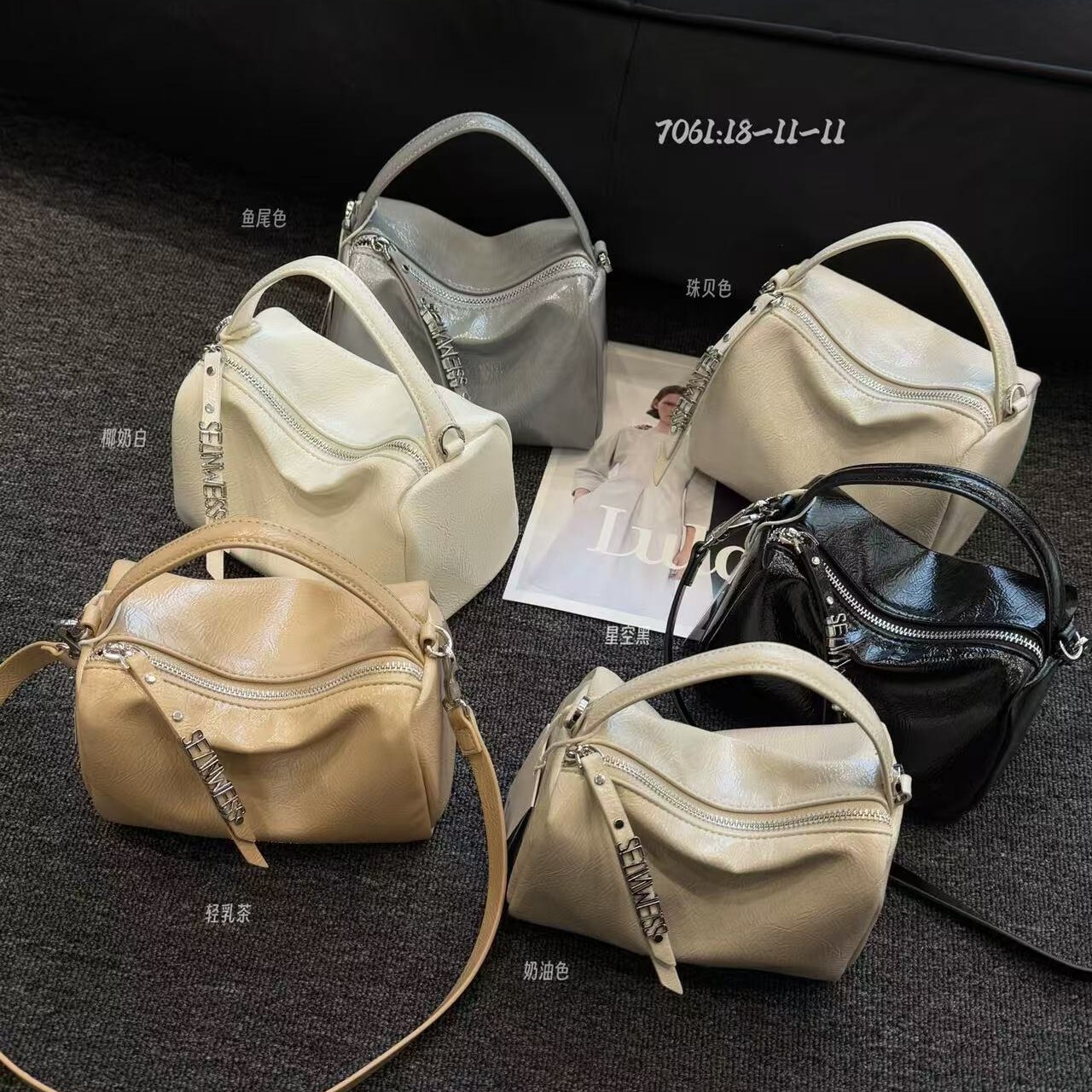 Advanced Oil Sensitive Wax Leather Handbag Boston Pillow 2025 New Fashionable Versatile Dumpling Crossbody Bag