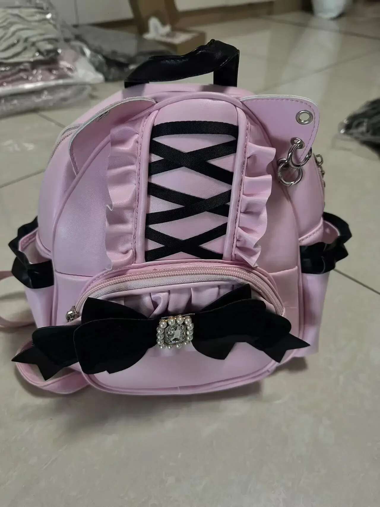 Lolita Japanese Style Fashion 2024 New Lace Cat Ear Sweet Cute Backpack Student Travel Large Capacity Backpacks For Women