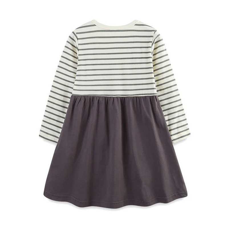 Jumping Meters 2-7T girls long sleeved autumn spring princess baby clothing Par striped animal toddler clothing W250326