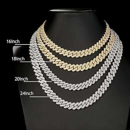 Factory Various Styles Diamond Moissanite Cuban Link Chain Necklace Bracelet Hip Hop Moissanite Necklaces