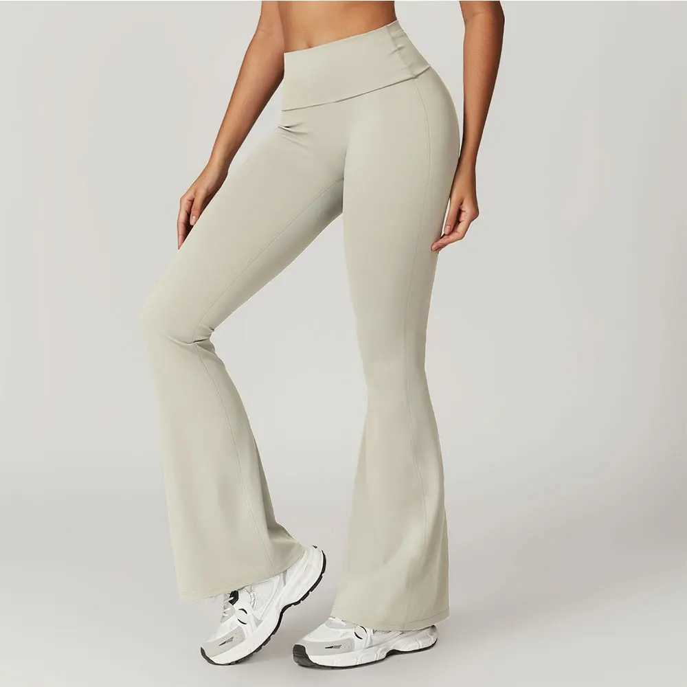 Yoga pants for women Bell bottom high waist sports flash pants gym fitness legs womens legs abdomen control running tight fitting W250326