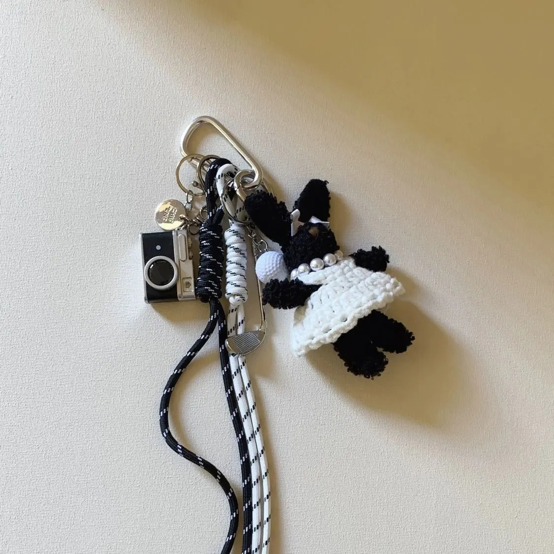 2025 Cute Rabbit Cartoon Plush Doll Bag Pendant Rabbit Camera Keychains Schoolbag Accessories Gift 250325