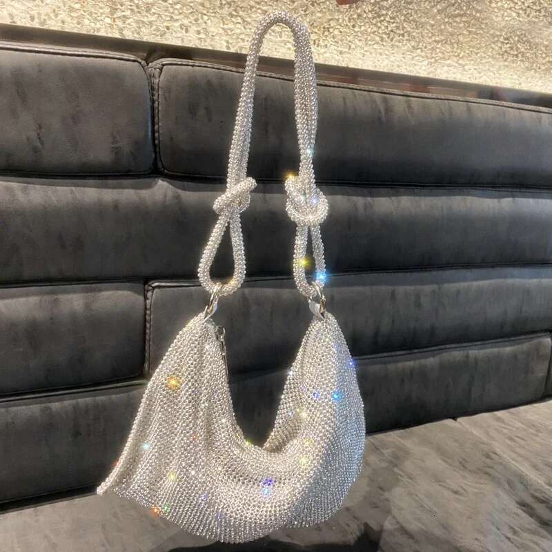 Women's Bags Designer hobo shoulder bag handmade Shining Rhies Evening clutch Bag Purse Crystal Purses and handbag Hobo Bags
