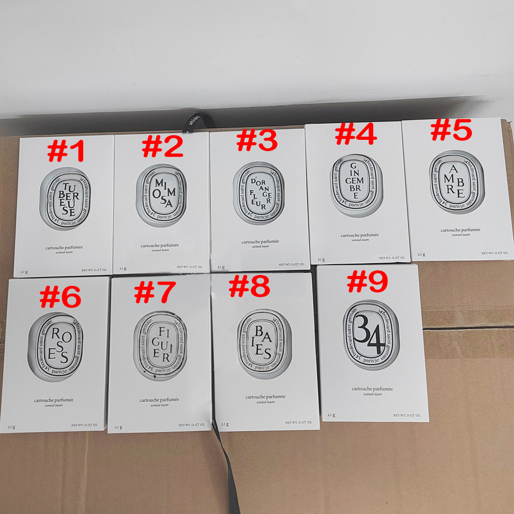 Designer Car Aromatherapy Tablet lasting fragrance pendant classic letter print Ribbon perfume fragrance Car Diffuser Removing odors and fragrances 9 flavors