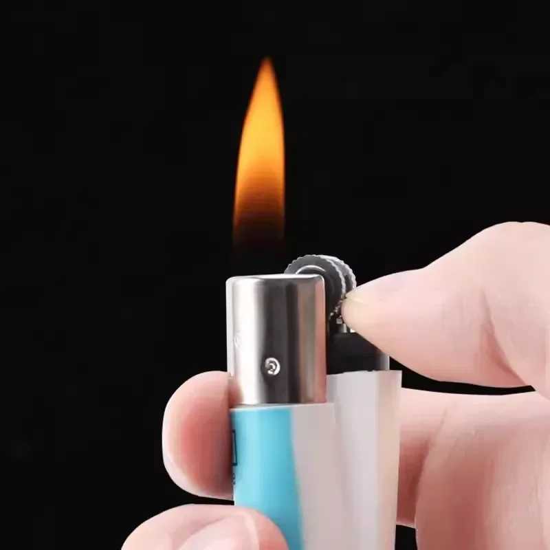 Clipper Lighter Smooth Grinding Wheel Open Fire Cigarette Lighter Portable Indoor Lighter Smoking Mens Gadgets Men GiftsC250326