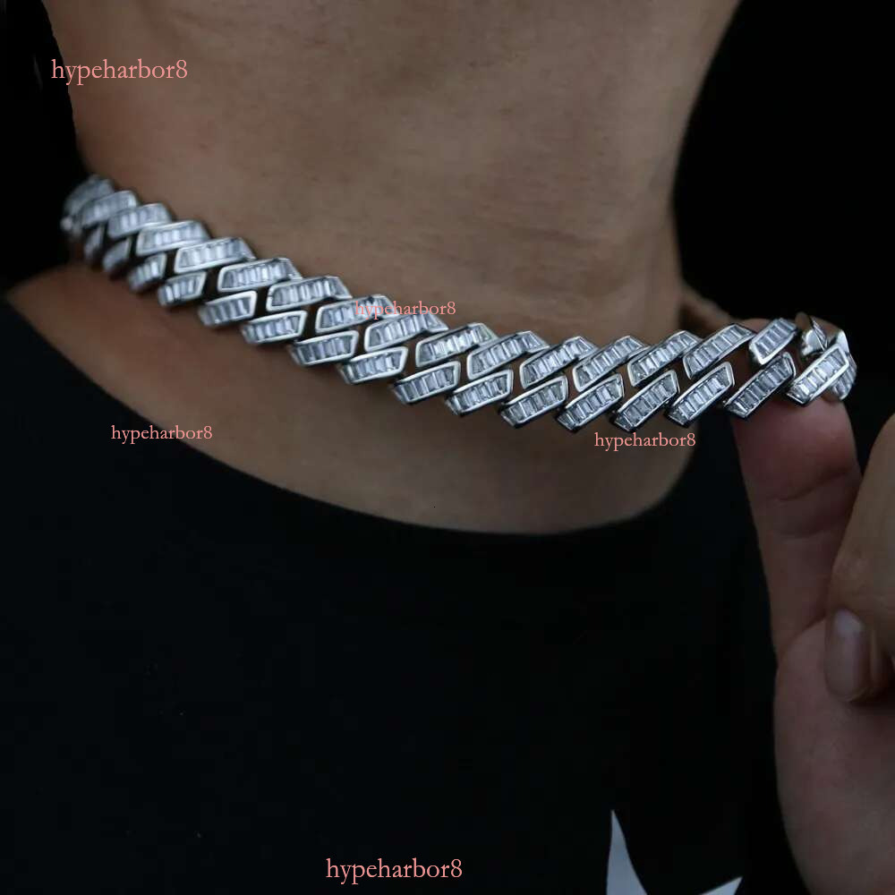 moissanite necklace designer jewelry cuban k Customization Cuban Necklace Full Iced Out Hiphop Chain Pass The Dia Test chain chains for men