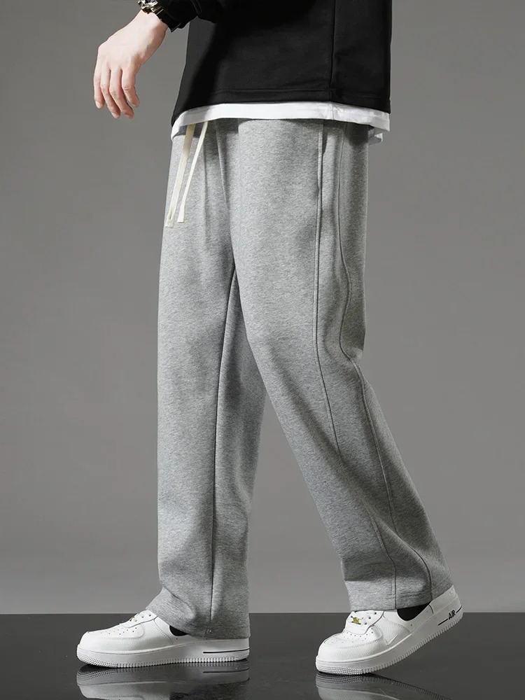 Summer thin ice silk mens casual Trouser fashionable straight bag sweatpants jogging basketball outdoor wide pants 250326