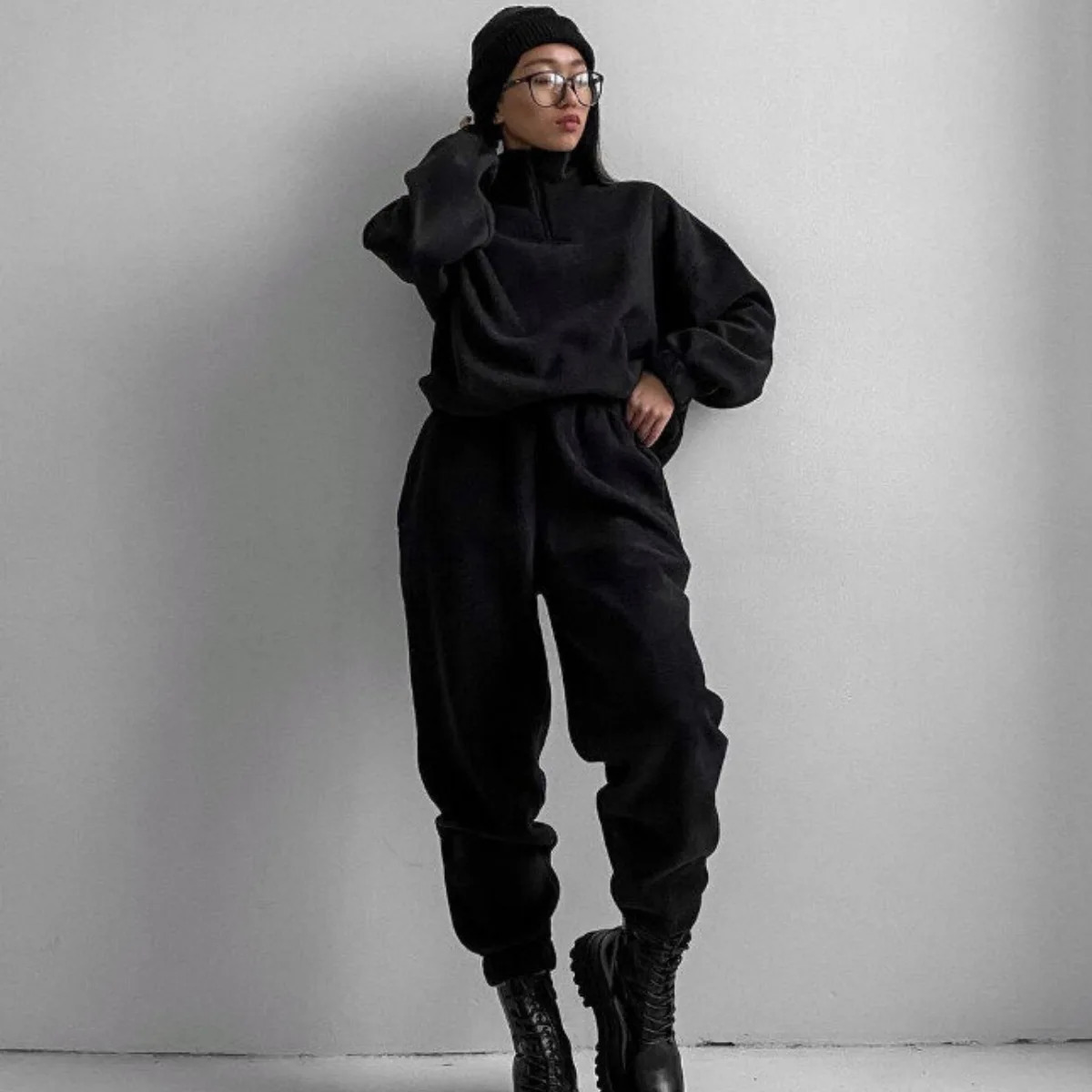 2 pieces/set womens sportswear casual Trouser solid color hooded sweatshirt and pants Tracksuit sportswear Pullover sweatshirt 250320