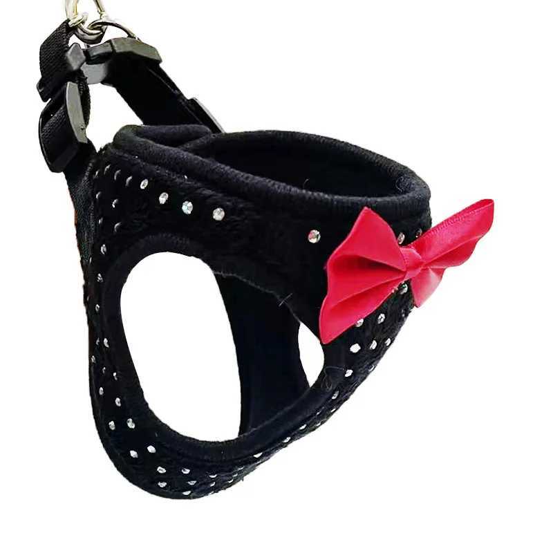 Small diamond decoration soft and breathable dog chest strap dog chest strap pet chest strap three sizes X250326