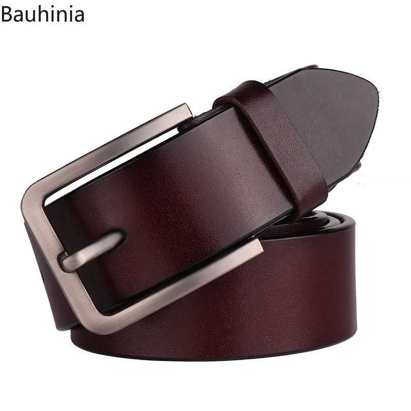 Fashionable retro style pin buckle denim mens leather belt 100-135cm high-quality mens belt set denim belt W250326