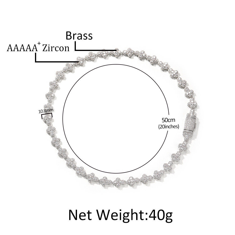 Moissanite Chain Necklace Tennis necklace Moissanite Dia Sterg Sier 10mm Cross Star for men and women Gift Cuban k chain