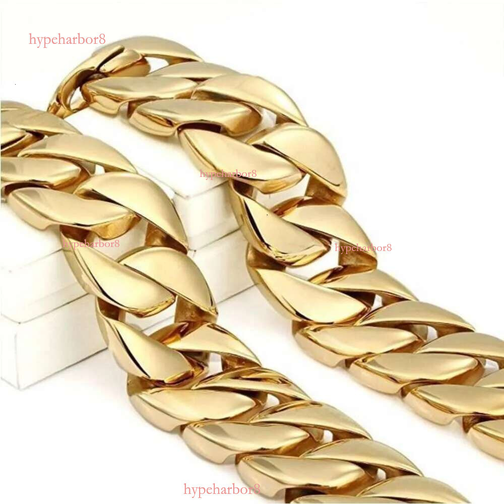 Top quality Mens 31mm Large Heavy Polished Stainless Steel Plated Gold sier Thick Chunky Cuban Curb Chain k Necklace Jewelry gift