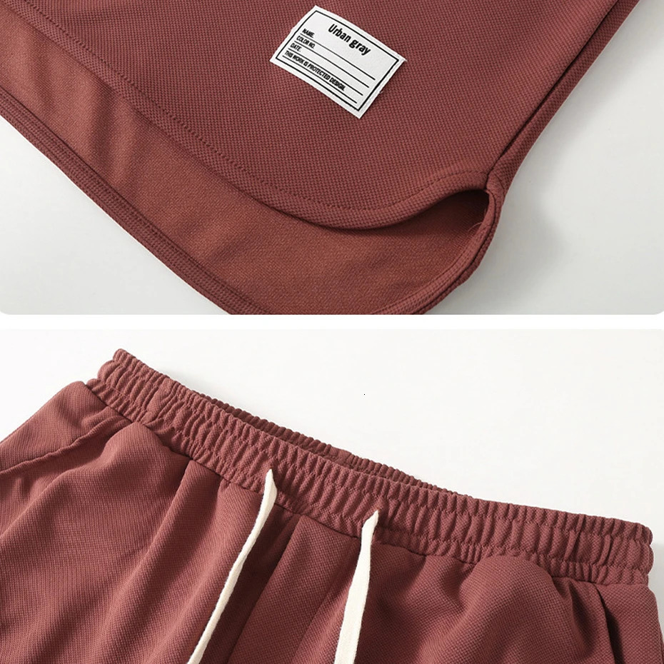 Summer sportswear mens plus size 10XL summer solid color set fashionable casual T-shirt shorts mens plus size 10XL 250324