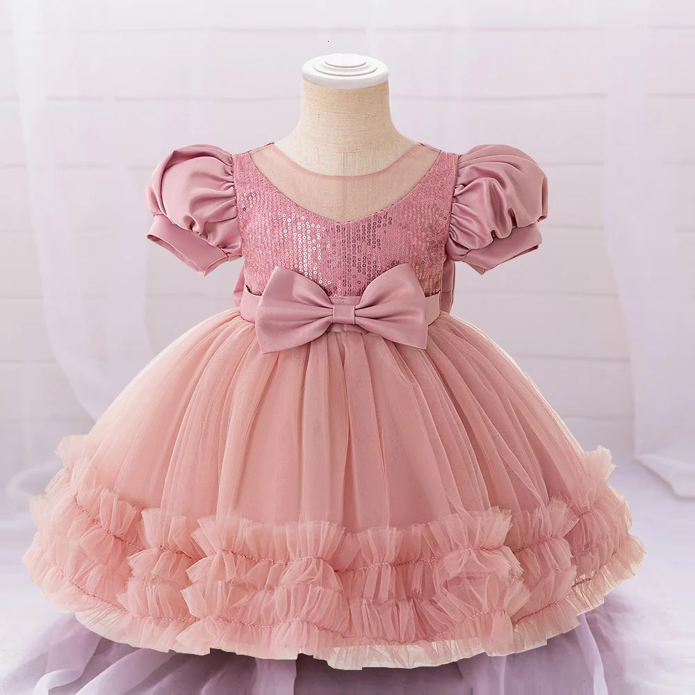 Sequin Baby Girls Party Dresses Fluffy Toddler Tutu 1st Birthday Wedding Prom Gown Infant Princess Dress For Girl Summer Clothes 250325