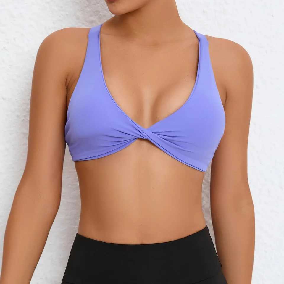 Sports bra for women seamless gym sweat resistant breathable yoga shock resistant crop top fitness push ups exercise bra blue red pink W250326