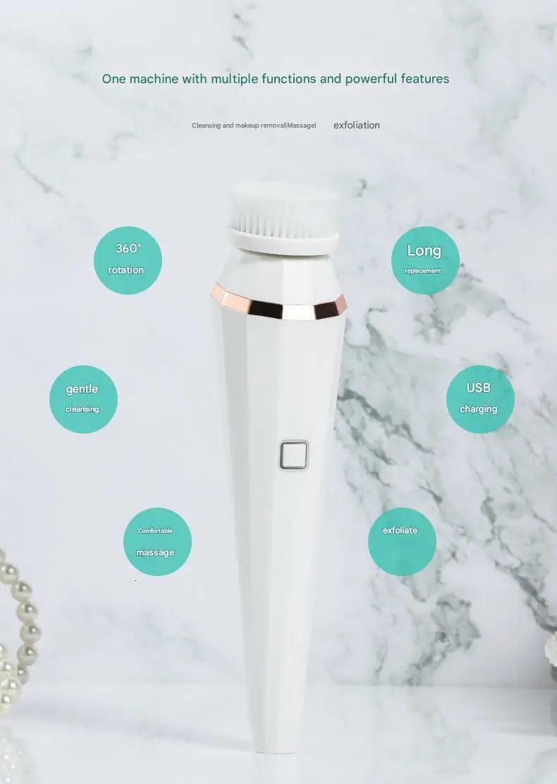 Silicone Facial Cleanser Brush - Rechargeable Vibration Massage ExfoliatingPortable Electric Face Scrubber for Women Skincare 250321
