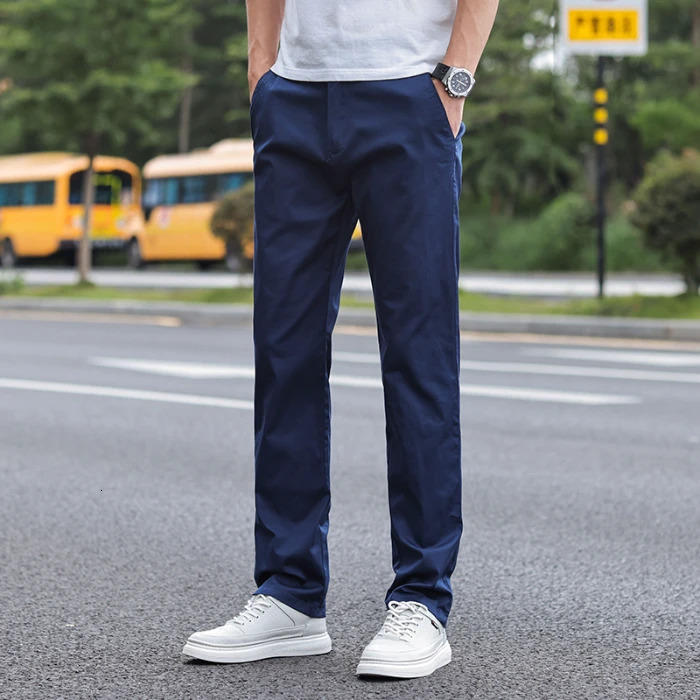 Fashionable casual pants for summer and autumn pure cotton fashionable classic mens style Trouser straight 250326