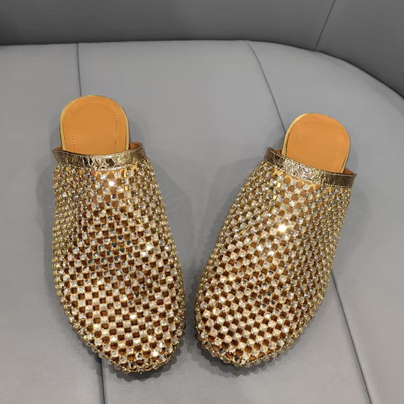 Casual women's trendy design, breathable half slippers, low heel, 23 woven mesh, new summer, fisherman no need