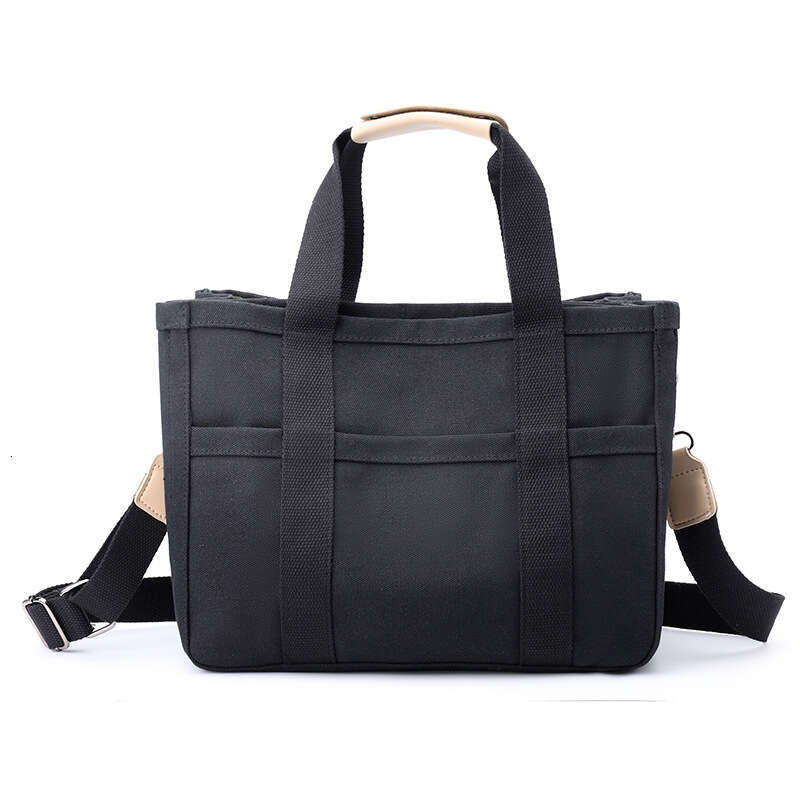 Handheld Thick Canvas 2024 New Multi functional Tote Shoulder Korean Mommy Crossbody Bag