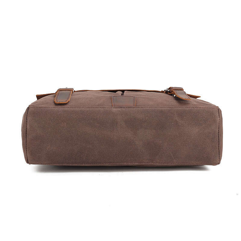 Postman Oil Wax Canvas with Crazy Horse Skin Men's Shoulder Bag briefcase