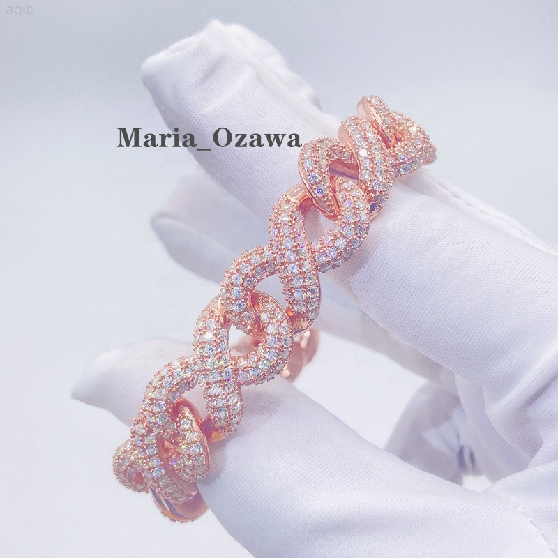 Ready to Ship Iced Out Infinity Style Vvs Moissanite Cuban Link Hip Hop Jewelry Cuban Bracelet