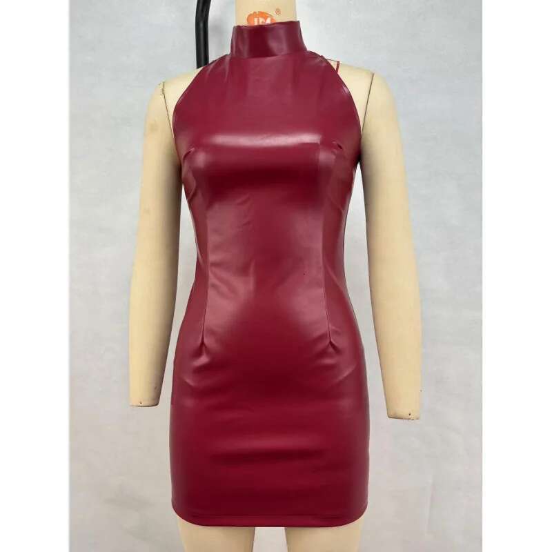 Dongdumaoyi Damesmode Slim Fit Jurk Herfst En Winter Pullederen Minirok Nachtclub Effen Kleur C