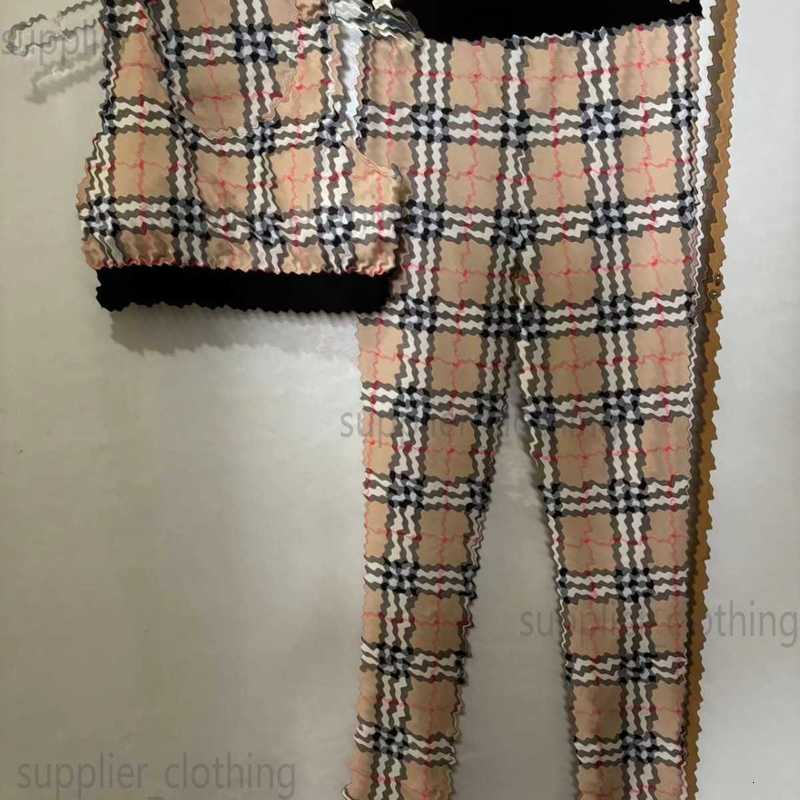 Women's Two Piece Pants designer Classic Pilates plaid pants yoga suit, tight fitting quick drying nude breathable set, fitness sportswear 2YVV