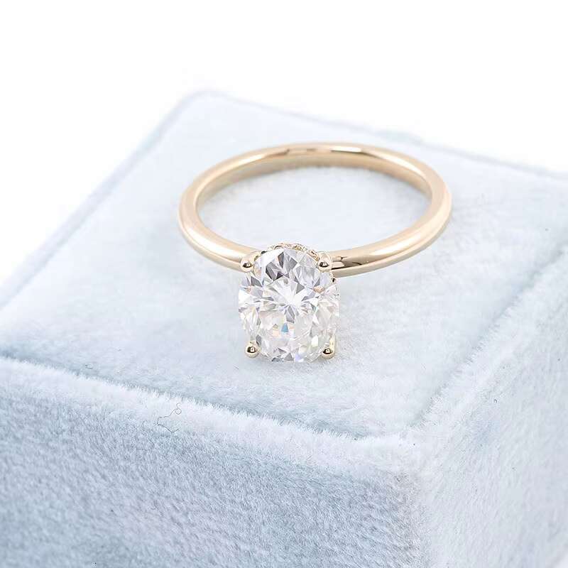 Oval Moissanite Ring 925 Silver 10k 14k 18k Gold Wedding Engagement Ring for Women Anniversary Valentine Gift