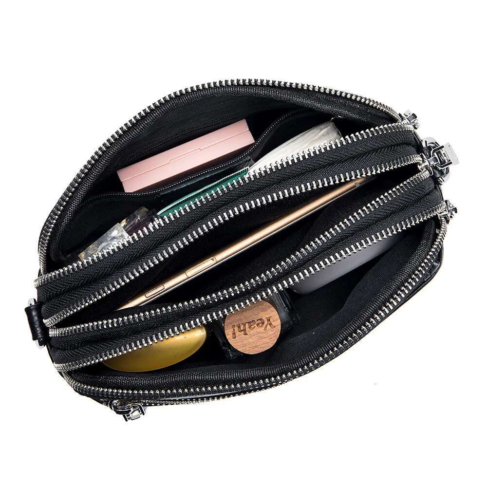 Genuine Leather Versatile Shoulder Bag Women Cowhide Crossbody Designer Tote Handbag Lipstick Key Phone Pouch Messenger
