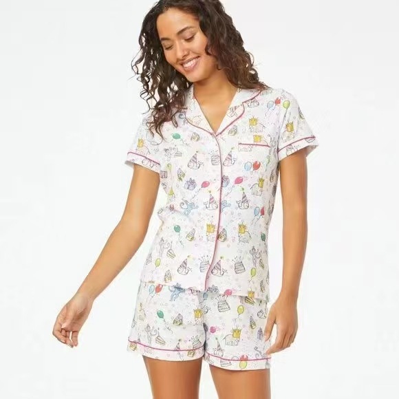 Women's new loose short sleeved shorts, pajamas, women's simple casual home wear