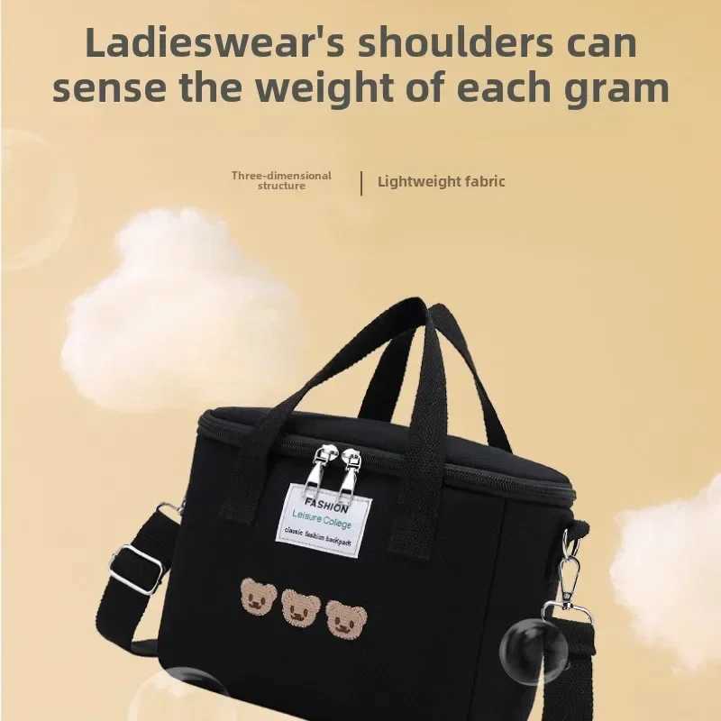 Large Capacity Multifunctional Waterproof One-shoulder Mommy Bag Cartoon Bear Portable Fashion Mommy Bag Outdoor Travel BagC250326