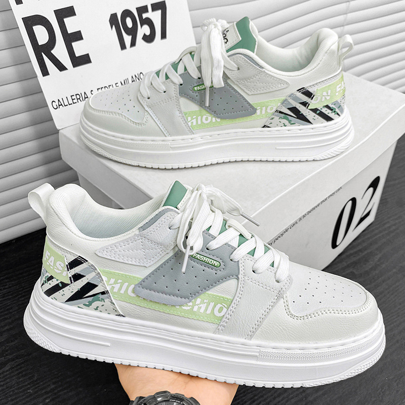 25S New Trend Designer Men S Spring Versatile Casual Brand Board Shoes Male Internet Famous Middle School Student Sports Height Increasing Small White