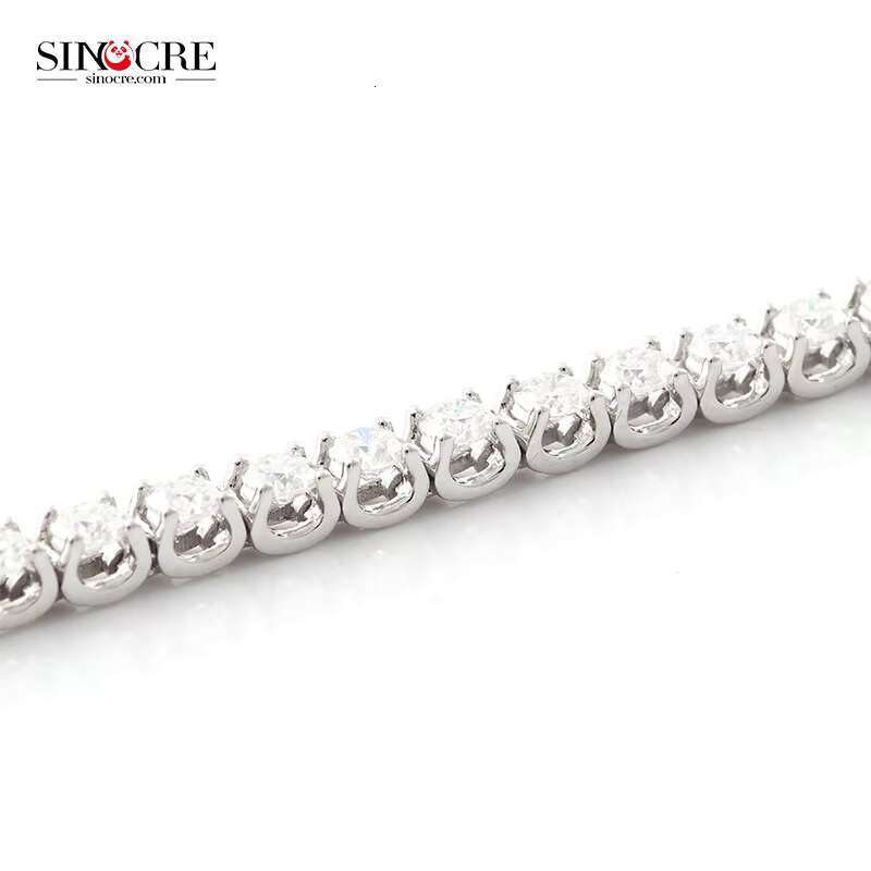 Moissanite Cluster Tennis Chain Mossanite Wholesaler Sinocre S925 Sterling Couple