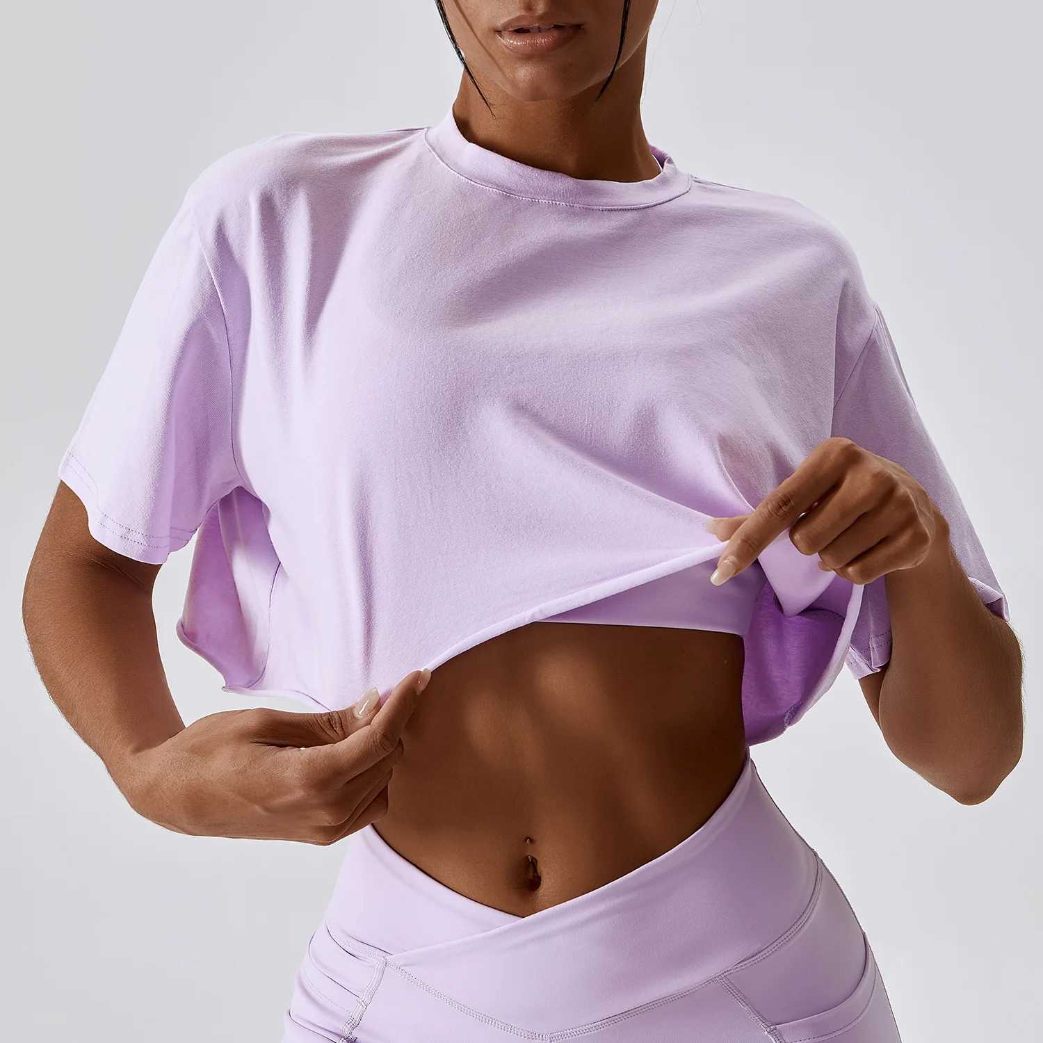 Yoga T-shirt for Women Smoking Loose Fitness Top Sports Gym Outdoor Training Shirt Sports Short Sleeve Yoga T-shirt for Women W250326