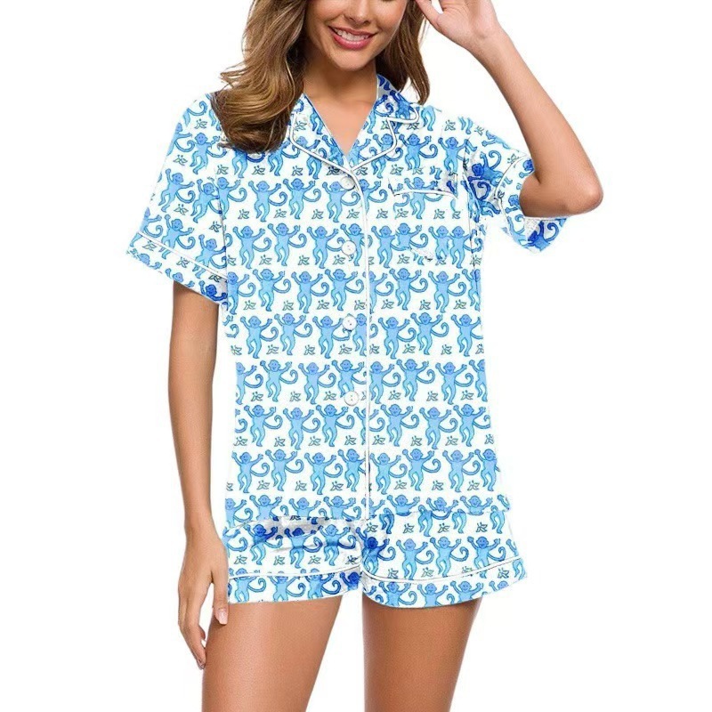 2025 Summer Home Furnishings Monkey Printed Women's Pajama Set