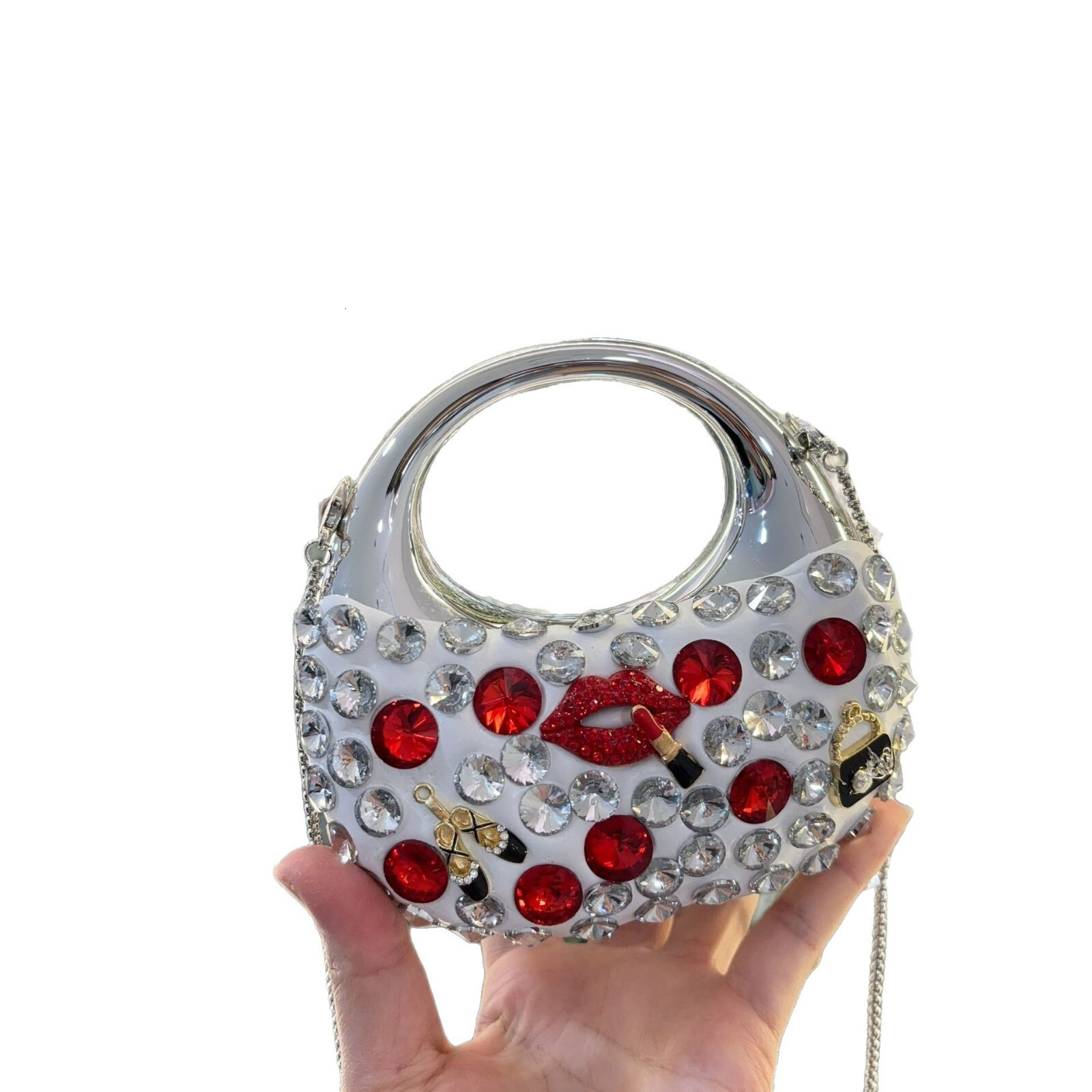 2025 New Fashionable Women's Summer Versatile Acrylic With Diamond Banquet Bag Handbag