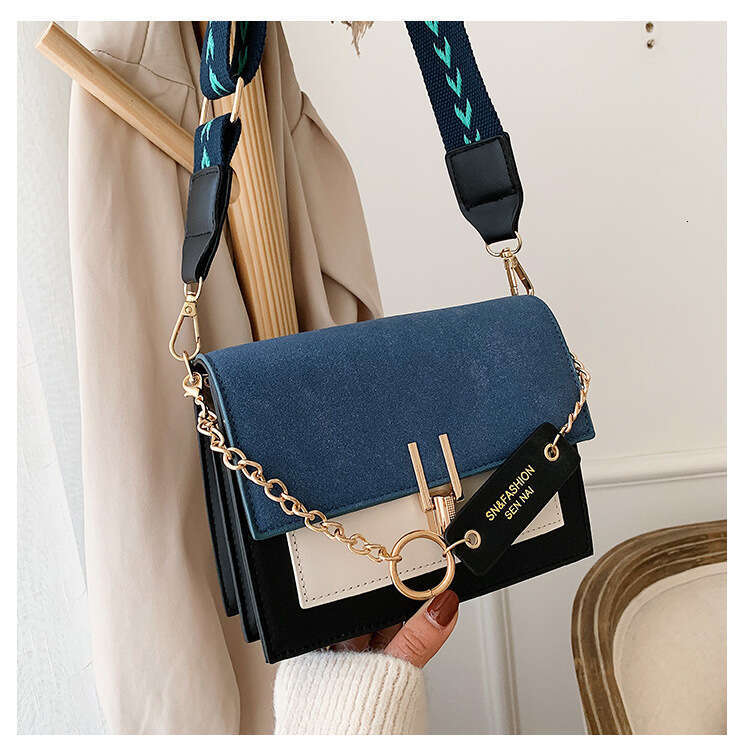 29 Autumn and Winter Network Red INS Women's 2020 New Korean One Shoulder Crossbody Fashion Frosted Contrast Color Small Square Bag