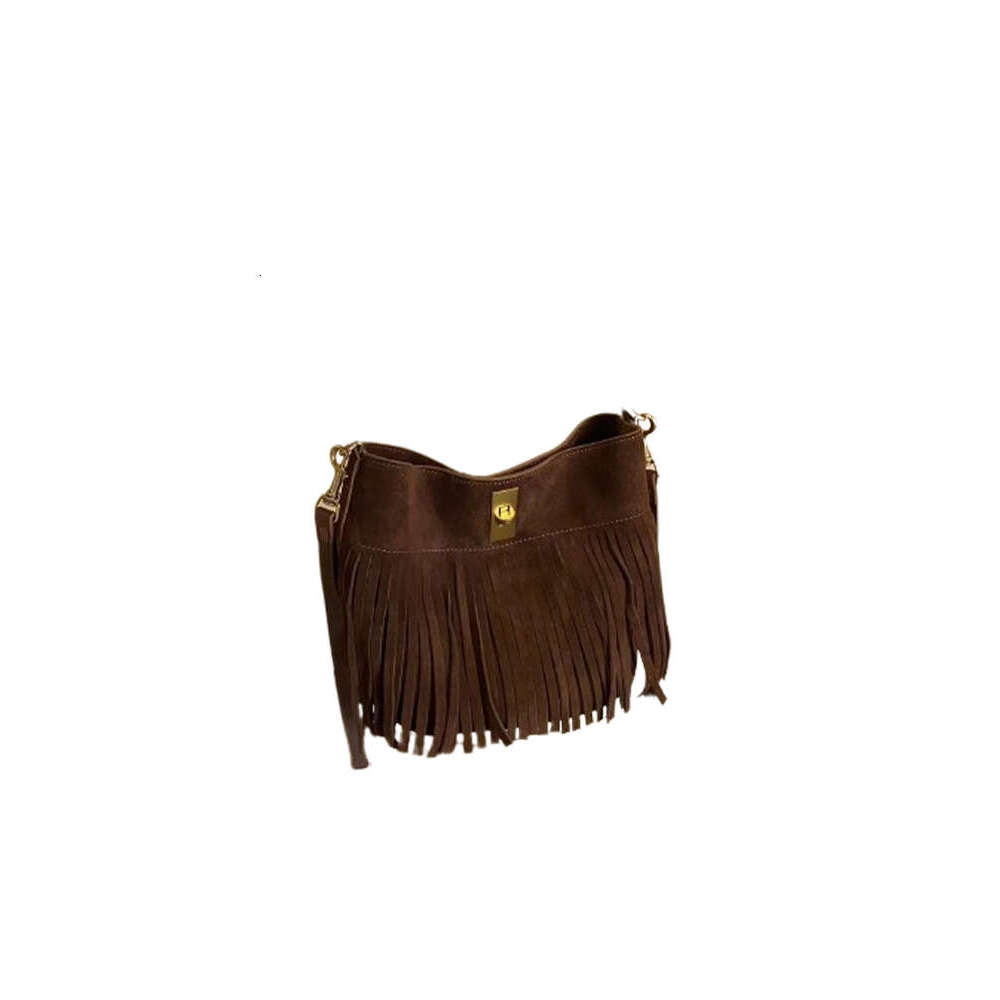 Women's Bags Women's Bags Suede Bucket For Women New Autumn And Winter Lazy Style Suede Tassel Bag, Hand-Held Crossbody Bag