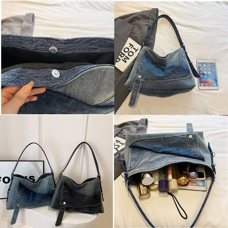 Denim Women New Fashion Casual Shoulder Bag Designer Large Capacity Tote Bag Female Handbags Class Commuting Crossbody Bags