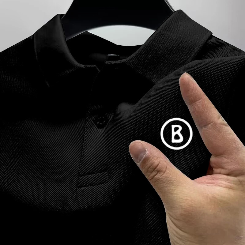 mens polo shirt summer fashion exquisite letter printed short sleeved Tshirt business casual top clothing 250326