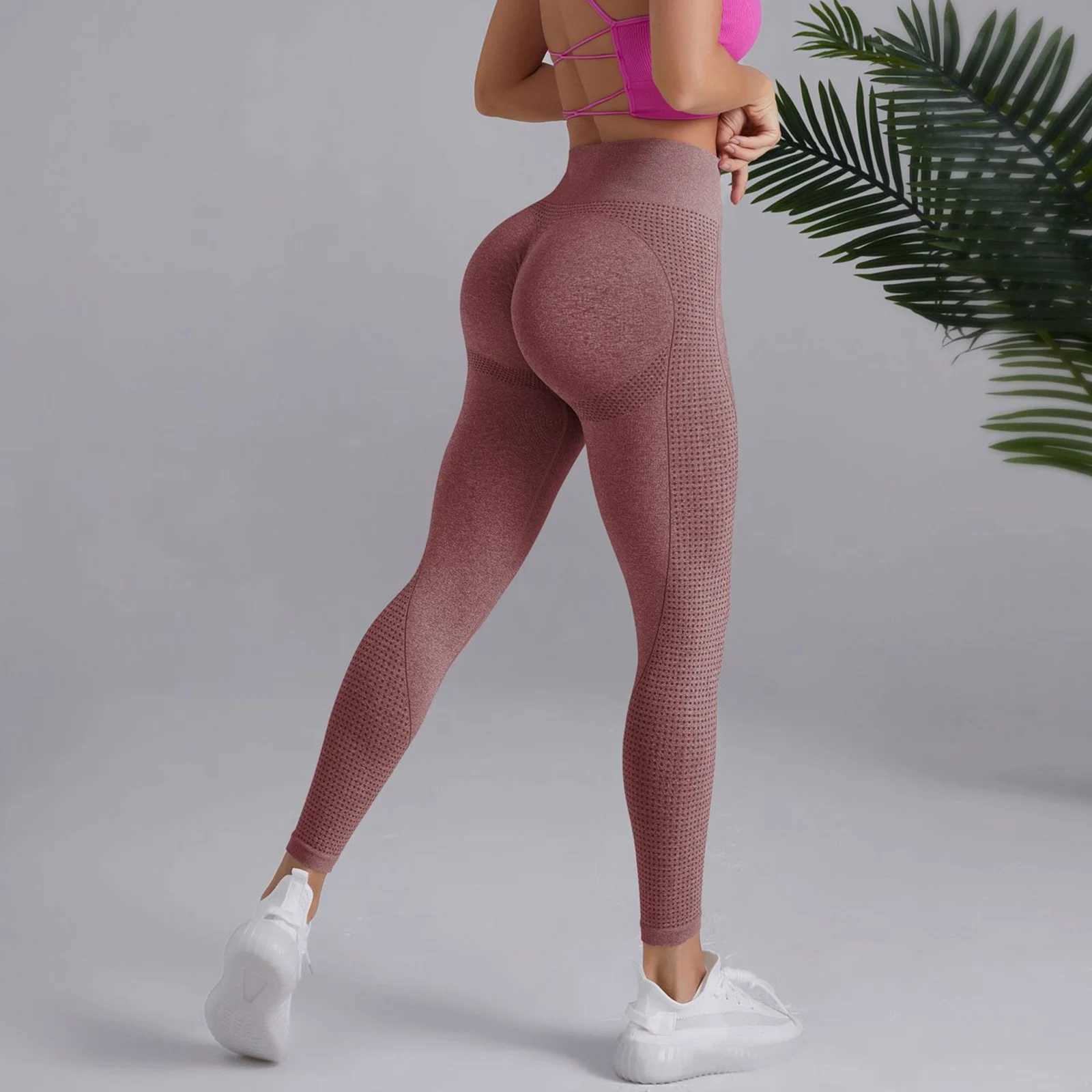 Yoga Legs Female Hip Lifting Fitness Pants Seamless Stretching at the Waist Breathable Running Tight Fitness Clothing W250326