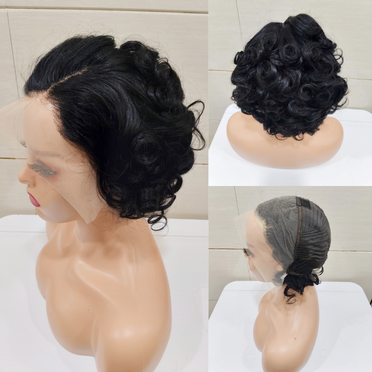 10A 13*4Frontal Loose Wave Bob 100% Human Hair Wigs