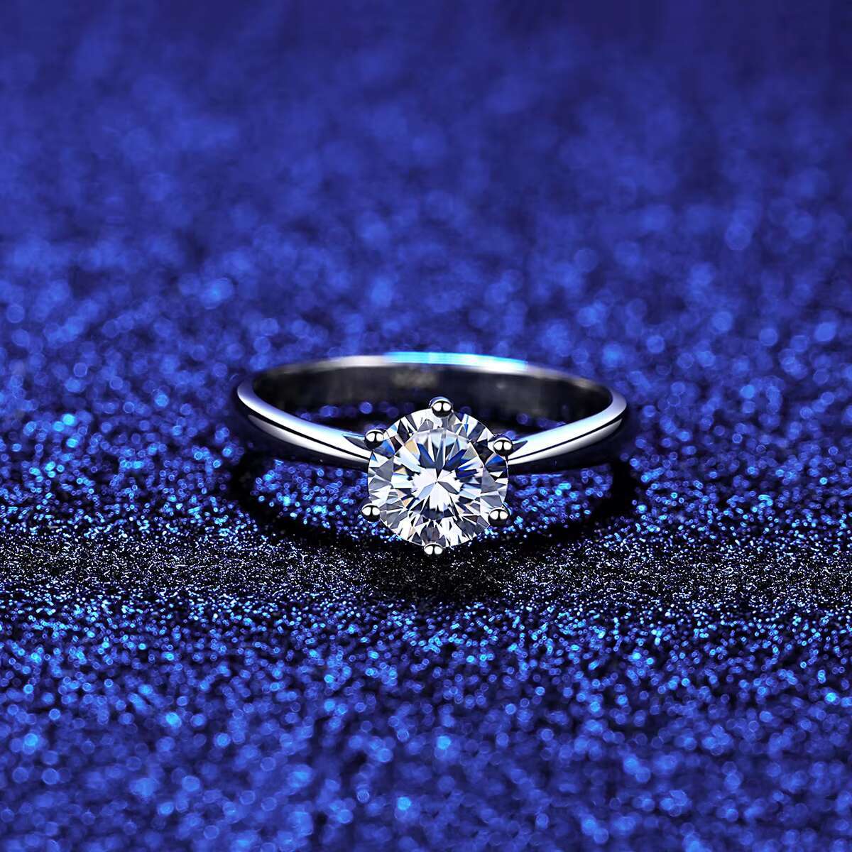 Wholesale 925 Sterling Silver Moissanite Engagement Ring Fashionable Trendy with Real Diamond High Quality Product