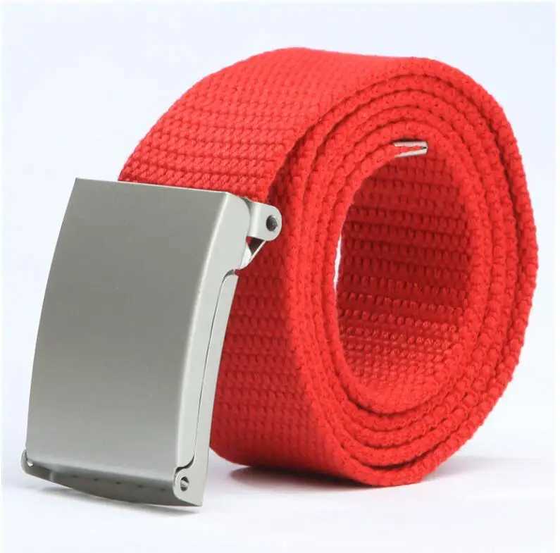 Mens belt fashion new unisex Trouser belt canvas belt breathable outdoor tactical jeans adjustable waist belt 140cm W250326