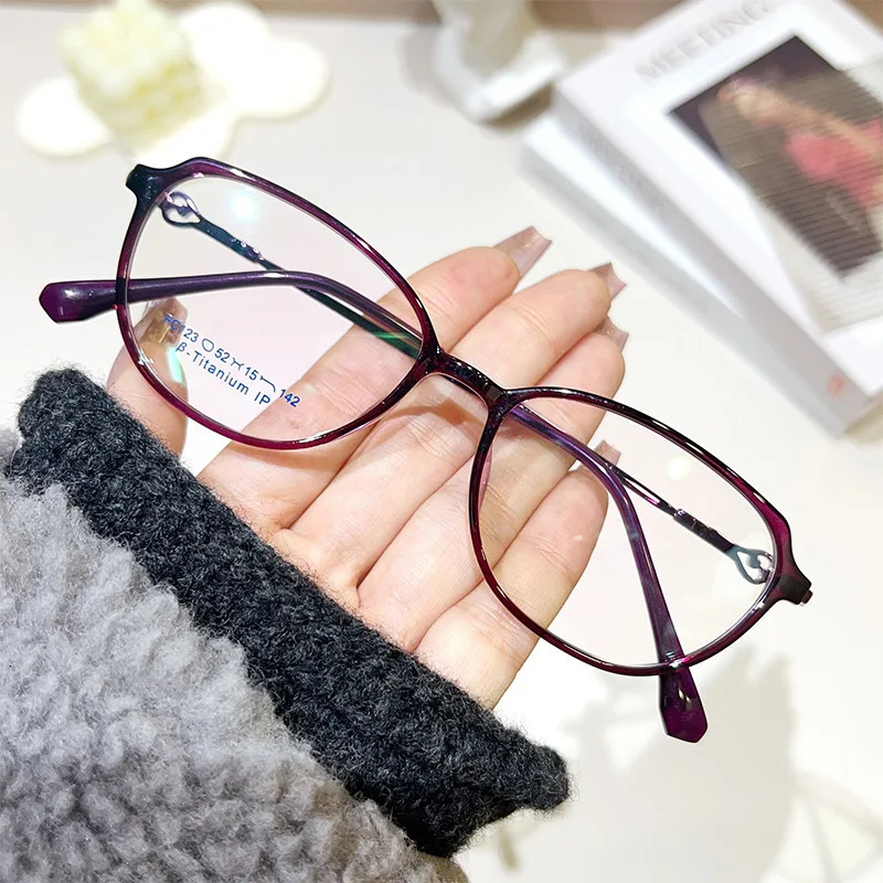 YIMARUILI Ultra Light Fashion Cat Eye Myopia Glasses Retro Small Face TR90 Optical Prescription Glasses Frame Female F123X 250325