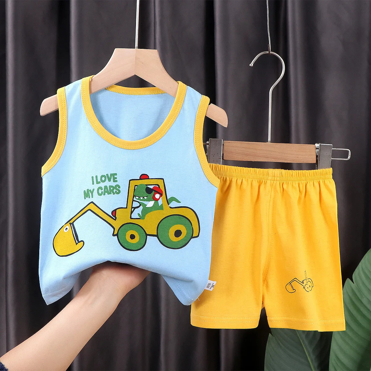 Children Clothing Set Child Vest Suit Summer Cotton Girls Shorts Clothes Baby Boys Sleeveless Suit Kid Clothes 250326