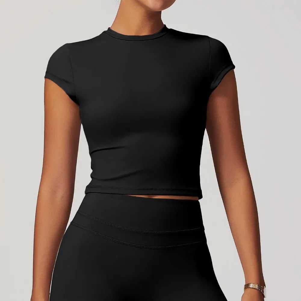 JUREN womens clothing yoga top sports T-shirt fitness shirt short sleeved yoga top running activity clothing sports top W250326